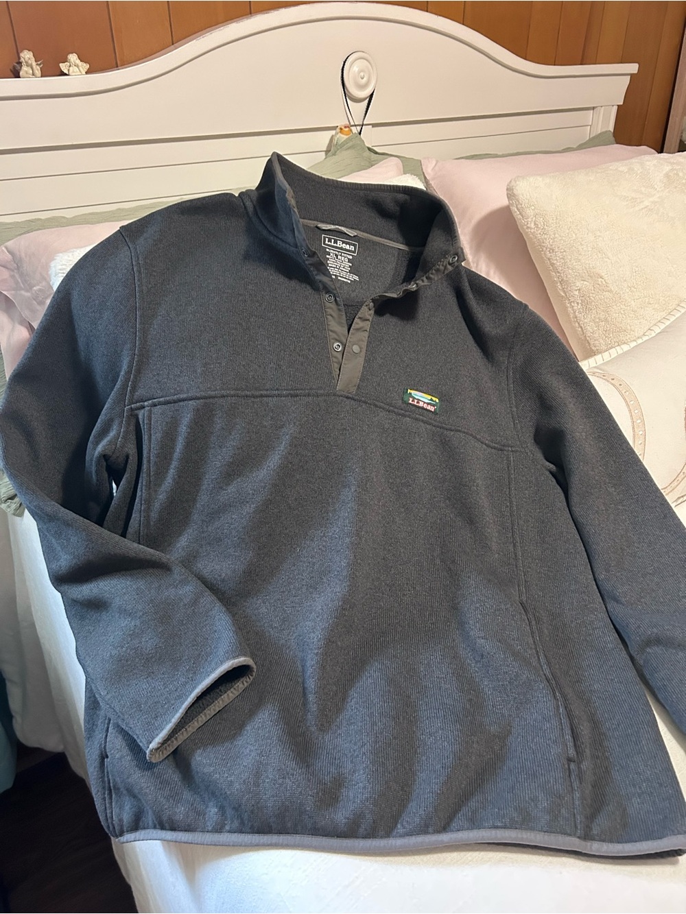 L.L. Bean Charcoal Half-Snap Fleece Pullover